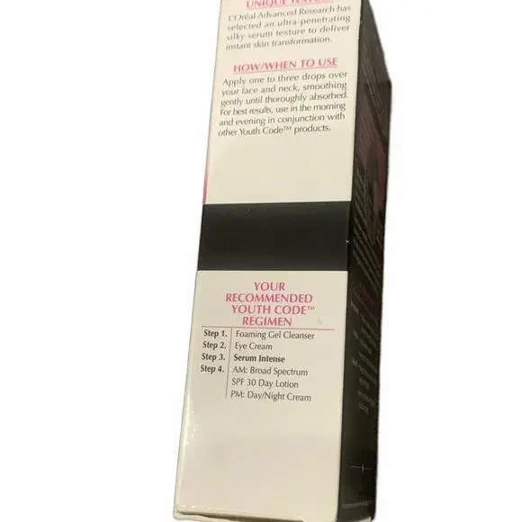 L'Oreal Paris Youth Code Regenerating Skincare Serum Intense Treatment 1oz 30ml
